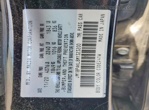 JM1BPAKL8M1323200 2021 MAZDA 3 Черный Вид подкапотного пространства