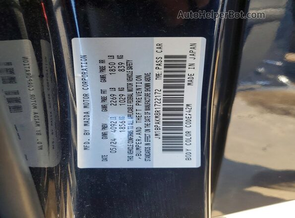 JM1BPAKM8R1722172 2024 MAZDA 3 Blue Widok naklejki z numerem VIN