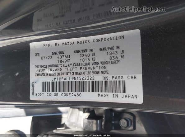 JM1BPALL9N1522322 2022 MAZDA 3 Gray Vista del compartimento del motor
