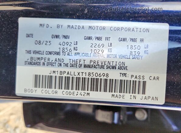JM1BPALLXT1850698 2026 MAZDA 3 Blue Շարժիչի բաժամունքի տեսք