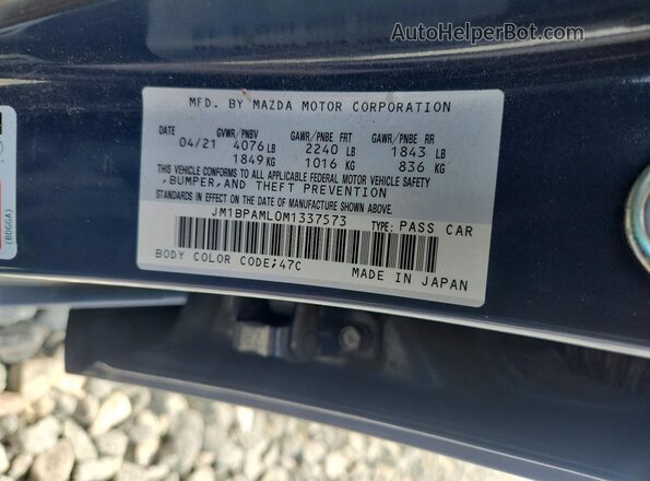 JM1BPAML0M1337573 2021 MAZDA 3 Blue Շարժիչի բաժամունքի տեսք