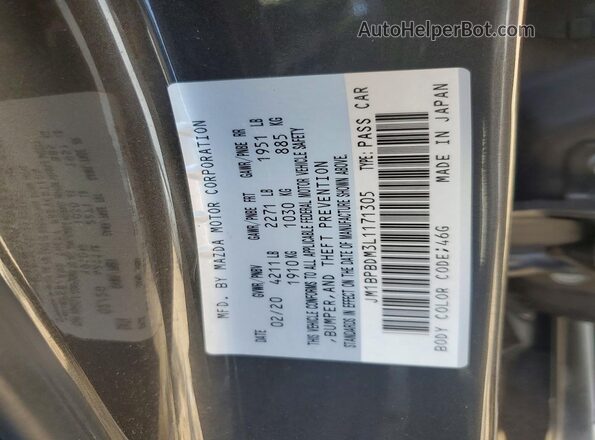 JM1BPBDM3L1171305 2020 MAZDA 3 Серый Вид подкапотного пространства