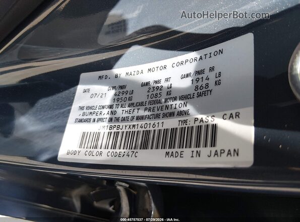 JM1BPBJYXM1401611 2021 MAZDA 3 Gray Widok komory silnika