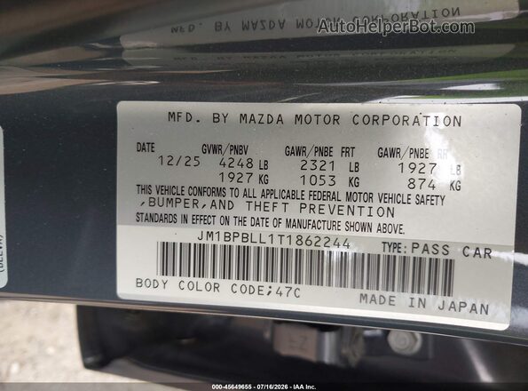 JM1BPBLL1T1862244 2026 MAZDA 3 Gray Շարժիչի բաժամունքի տեսք