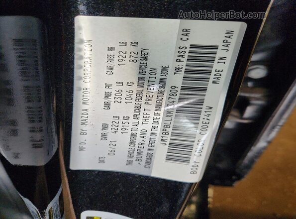 JM1BPBLLXM1347809 2021 MAZDA 3 Черный Вид подкапотного пространства