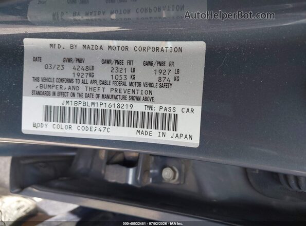 JM1BPBLM1P1618219 2023 MAZDA 3 Gray Widok komory silnika