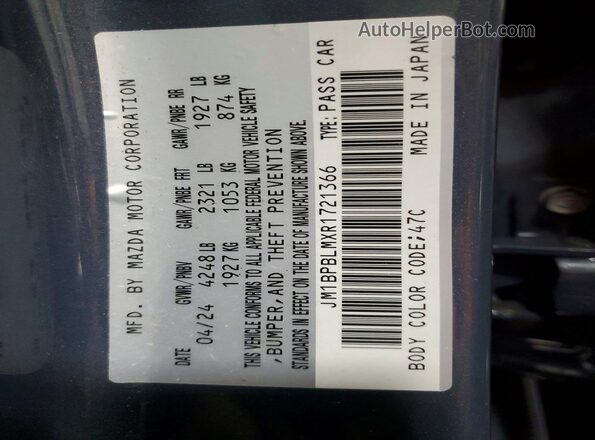 JM1BPBLMXR1721366 2024 MAZDA 3 Blue სალონის 360-გრადუსიანი ხედი