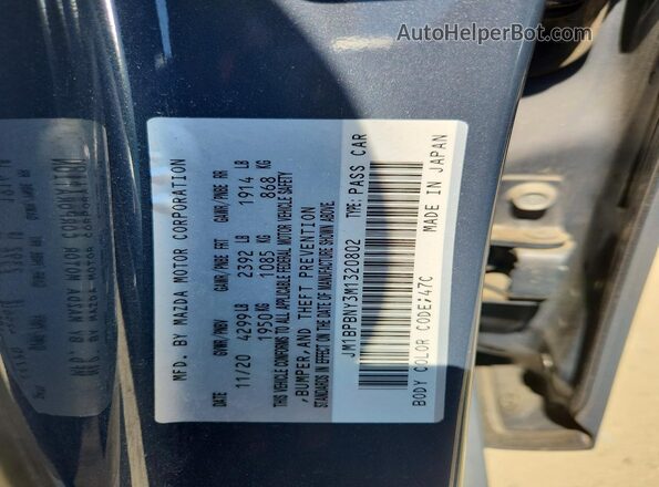 JM1BPBNY3M1320802 2021 MAZDA 3 Charcoal Widok komory silnika