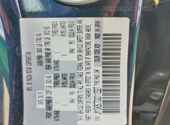 JM1DKBC70G0113327 2016 MAZDA CX-3 Blue Vista del compartimento del motor