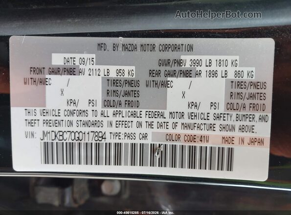 JM1DKBC70G0117894 2016 MAZDA CX-3 Black ძრავის განყოფილების ხედი