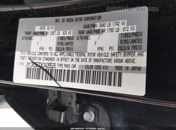 JM1DKDB70K0426528 2019 MAZDA CX-3 Black Widok komory silnika