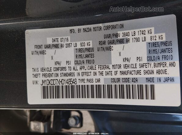 JM1DKDD7XH0148548 2017 MAZDA CX-3 Gray Вид підкапотного простору