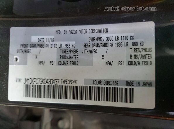 JM1DKFC73K0430437 2019 MAZDA CX-3 Gray Vista del compartimento del motor