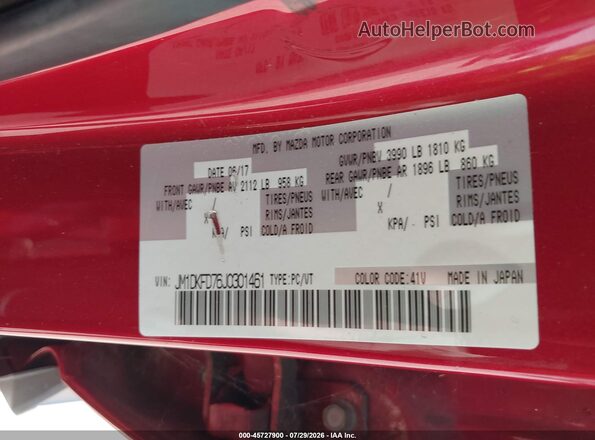 JM1DKFD76J0301461 2018 MAZDA CX-3 Red Vista del compartimento del motor