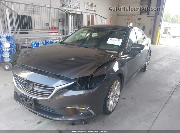 JM1GJ1T54G1474496 2016 MAZDA 6 Gray წინა მარცხენა ხედი სამი მეოთხედიდან