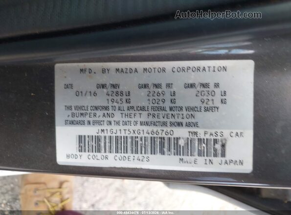 JM1GJ1T5XG1466760 2016 MAZDA 6 White Vista del compartimento del motor