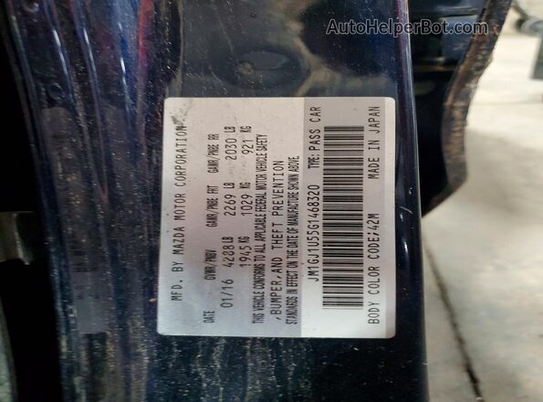 JM1GJ1U55G1468320 2016 MAZDA 6 Blue Widok komory silnika