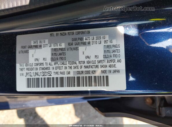 JM1GL1UM4J1320152 2018 MAZDA 6 Dark Blue Engine compartment view