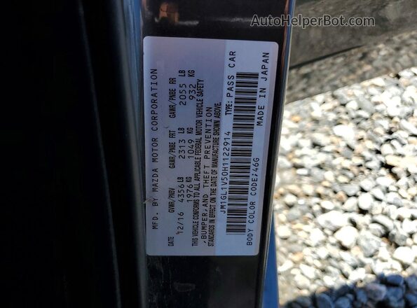 JM1GL1V50H1122914 2017 MAZDA 6 Charcoal ძრავის განყოფილების ხედი