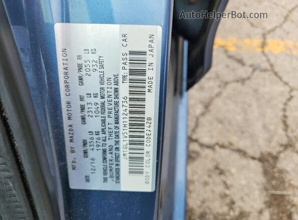 JM1GL1V51H1124736 2017 MAZDA 6 Blue Вид підкапотного простору