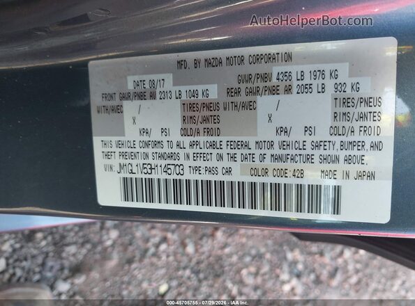 JM1GL1V53H1145703 2017 MAZDA 6 Blue Widok komory silnika