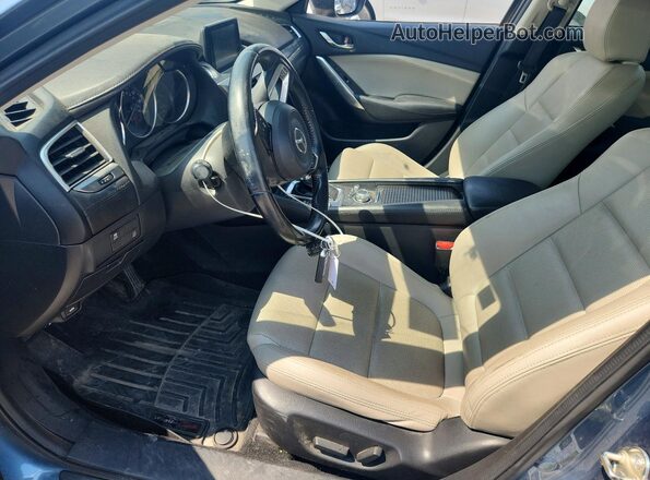 JM1GL1V54H1114914 2017 MAZDA 6 Синий Вид салона спереди