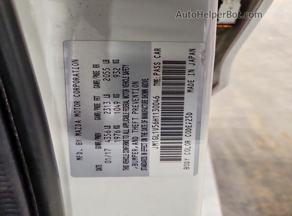 JM1GL1V56H1130046 2017 MAZDA 6 White ძრავის განყოფილების ხედი