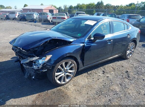 JM1GL1V58H1155496 2017 MAZDA 6 Blue Առջևի ձախ երեք քառորդ տեսարան