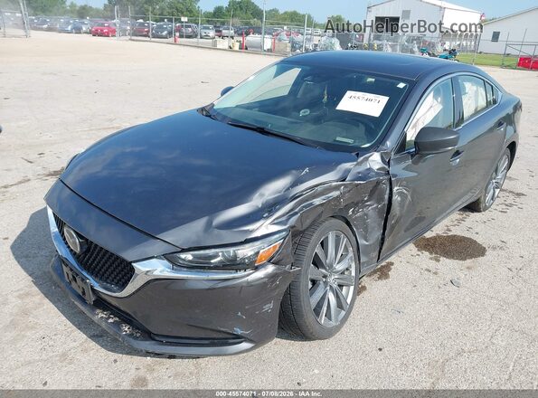JM1GL1VM0J1324732 2018 MAZDA 6 Gray წინა მარცხენა ხედი სამი მეოთხედიდან
