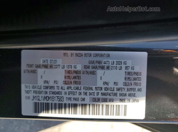 JM1GL1VM0M1617583 2021 MAZDA 6 Черный Вид подкапотного пространства