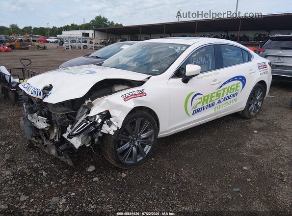 JM1GL1VM7K1510432 2019 MAZDA 6 White Առջևի ձախ երեք քառորդ տեսարան