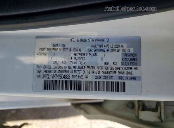 JM1GL1VM7M1604863 2021 MAZDA 6 Белый Вид подкапотного пространства
