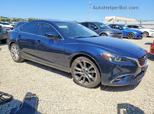 JM1GL1W58H1103087 2017 MAZDA 6 Синий Передняя правая четверть