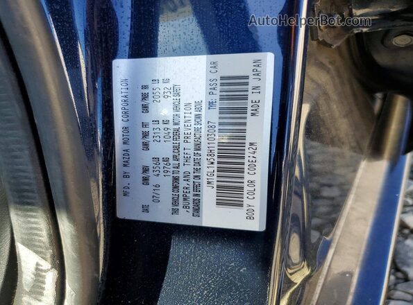 JM1GL1W58H1103087 2017 MAZDA 6 Синий Вид подкапотного пространства