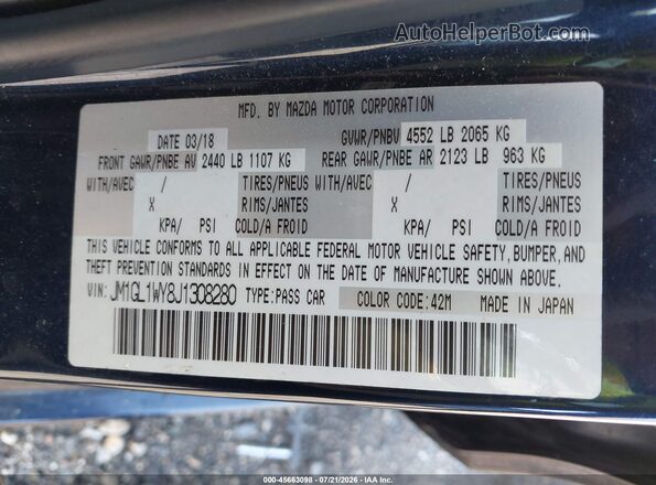 JM1GL1WY8J1308280 2018 MAZDA 6 Dark Blue Engine compartment view