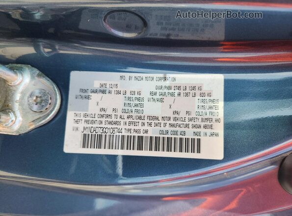 JM1NDAD73G0108744 2016 MAZDA MX-5 Blue Engine compartment view