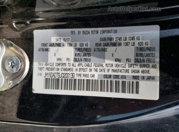 JM1NDAD79J0200139 2018 MAZDA MX-5 Black ძრავის განყოფილების ხედი