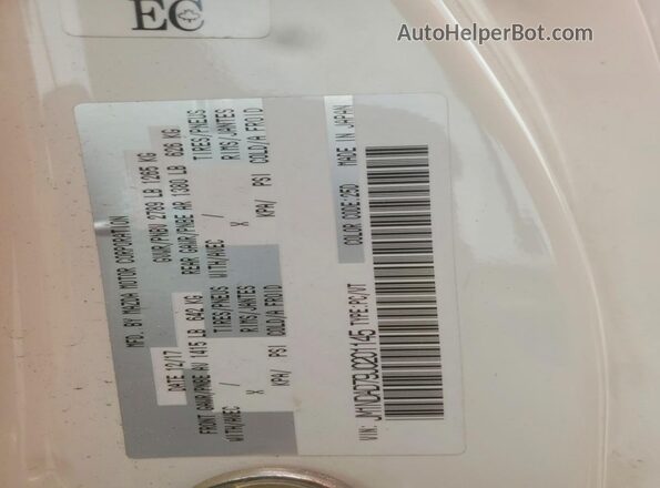 JM1NDAD79J0201145 2018 MAZDA MX-5 White VIN կոդի պիտակի տեսք