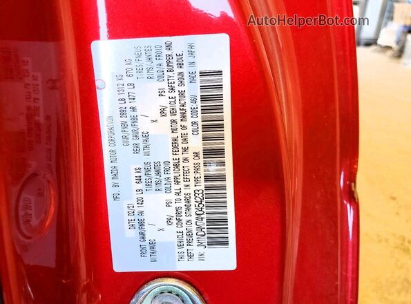 JM1NDAM74M0454233 2021 MAZDA MX-5 Красный Вид подкапотного пространства