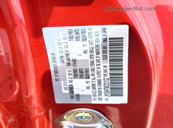JM1NDAM78K0310102 2019 MAZDA MX-5 Red Vista de la etiqueta del VIN