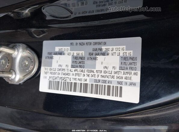 JM1NDAM7XM0452714 2021 MAZDA MX-5 MIATA RF Black Շարժիչի բաժամունքի տեսք
