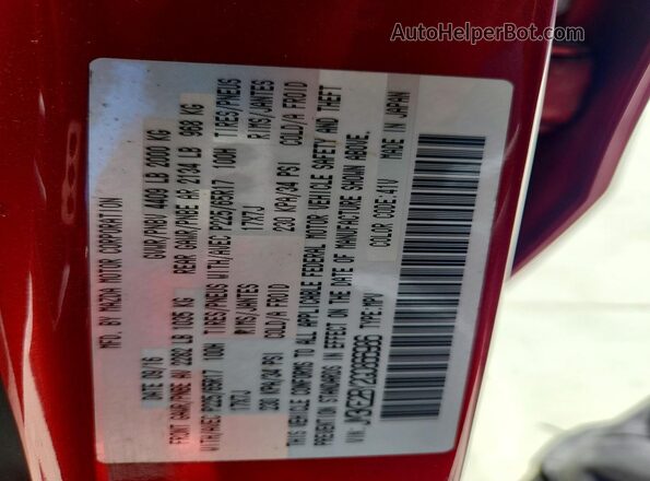 JM3KE2BY2G0866986 2016 MAZDA CX-5 Red Widok naklejki z numerem VIN