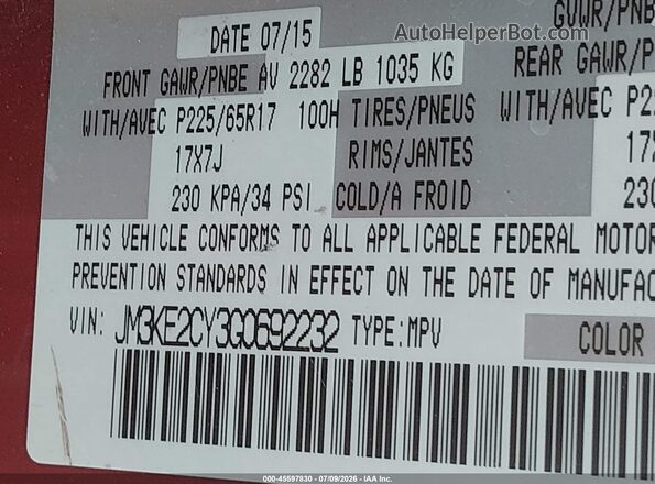 JM3KE2CY3G0692232 2016 MAZDA CX-5 Maroon Widok komory silnika
