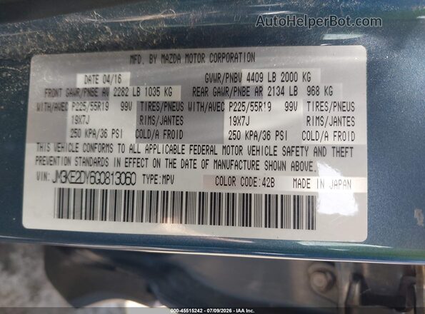 JM3KE2DY6G0813060 2016 MAZDA CX-5 Dark Blue Widok komory silnika