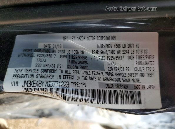 JM3KE4BY7G0771223 2016 MAZDA CX-5 Gray VIN sticker view