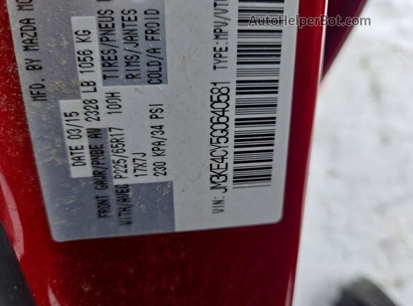 JM3KE4CY5G0640581 2016 MAZDA CX-5 Red VIN კოდის სტიკერის ხედი