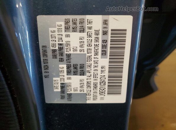 JM3KE4DYXG0641014 2016 MAZDA CX-5 Blue Vista de la etiqueta del VIN