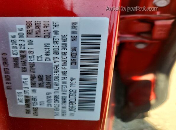 JM3KFABM0L0761281 2020 MAZDA CX-5 Red VIN კოდის სტიკერის ხედი