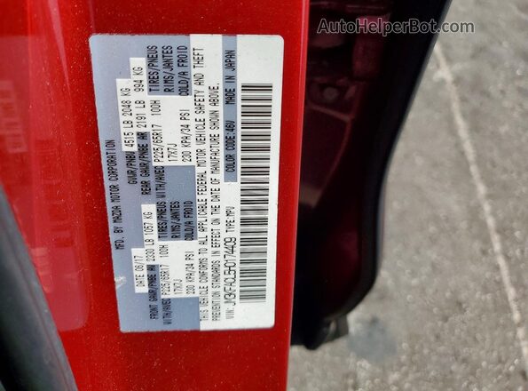 JM3KFACL5H0174409 2017 MAZDA CX-5 Red Widok naklejki z numerem VIN