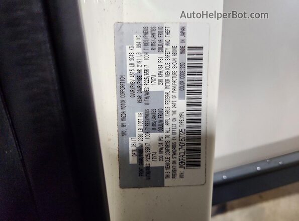 JM3KFACL7H0157725 2017 MAZDA CX-5 White VIN sticker view